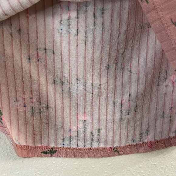 Btween Floral Pink Short Sleeve Ribbed Girls Shirt, Size 10 - Picture 5 of 8
